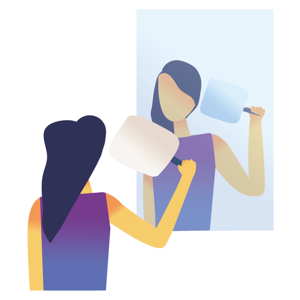 Examine back of neck and scalp with a hand mirror. Part hair and lift.